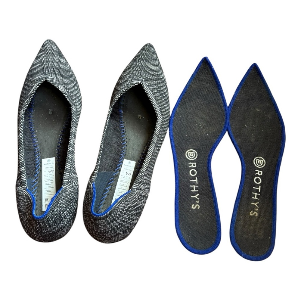 Rothy's Granite Black Flats Sleek Modern Loafers Women’s Size 9 - Picture 11 of 12